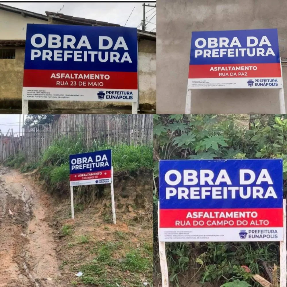 Ele tenta a mesma estratégia pela segunda vez: O rei das placas renova suas promessas de asfalto em Eunápolis
