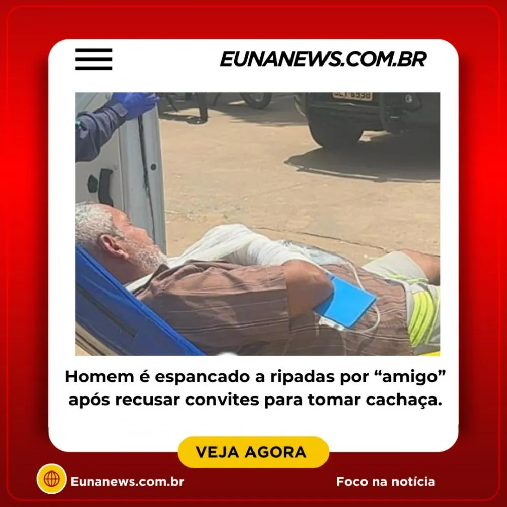 Um homem é espancado a ripadas por um “amigo” após recusar convites para tomar cachaça.
