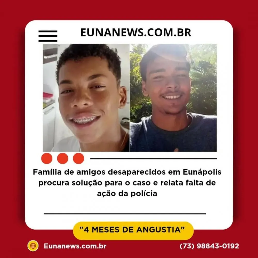 Família de amigos desaparecidos em Eunápolis procura solução para o caso e relata falta de ação da polícia