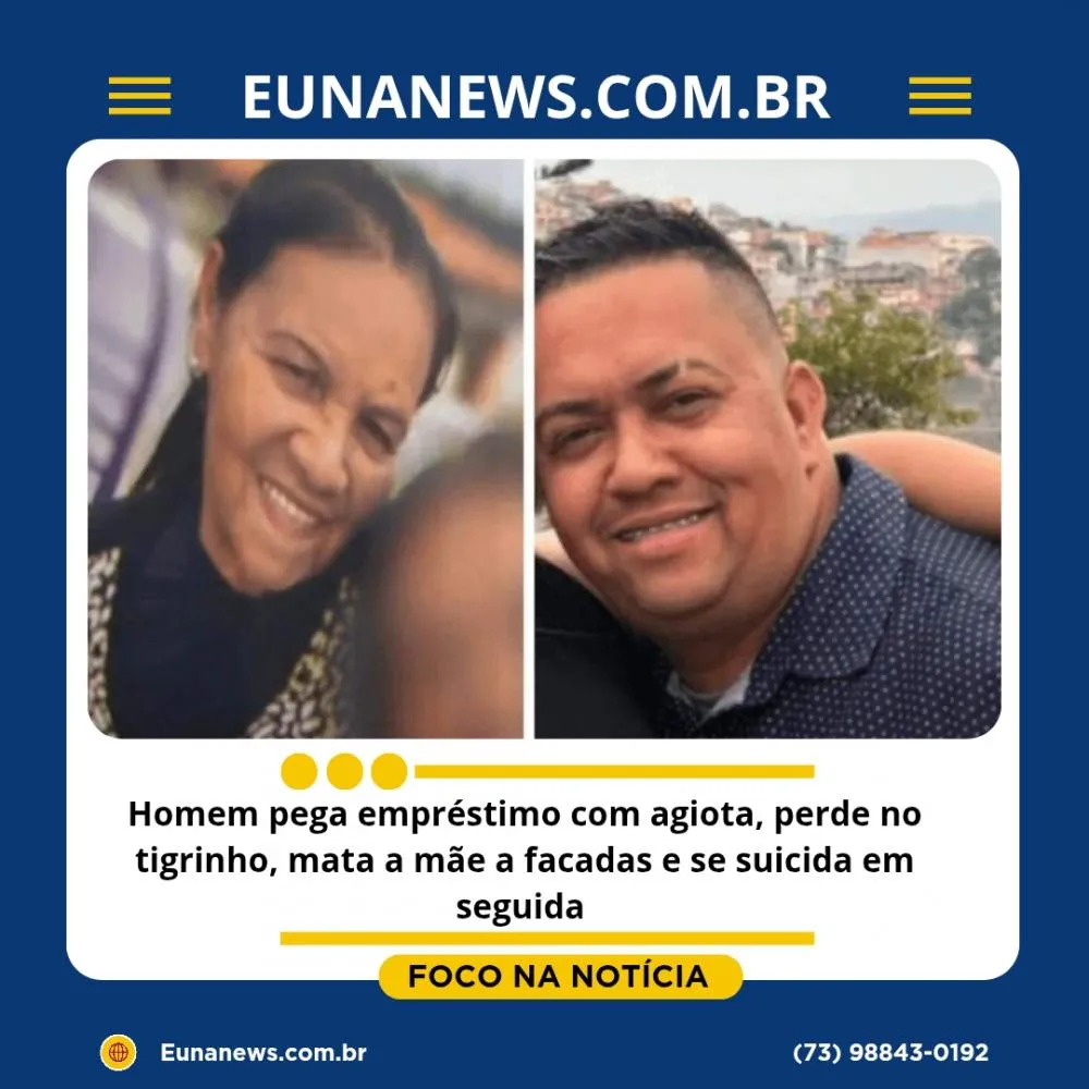 Homem pega empréstimo com agiota, perde no tigrinho, mata a mãe a facadas e se suicida em seguida.