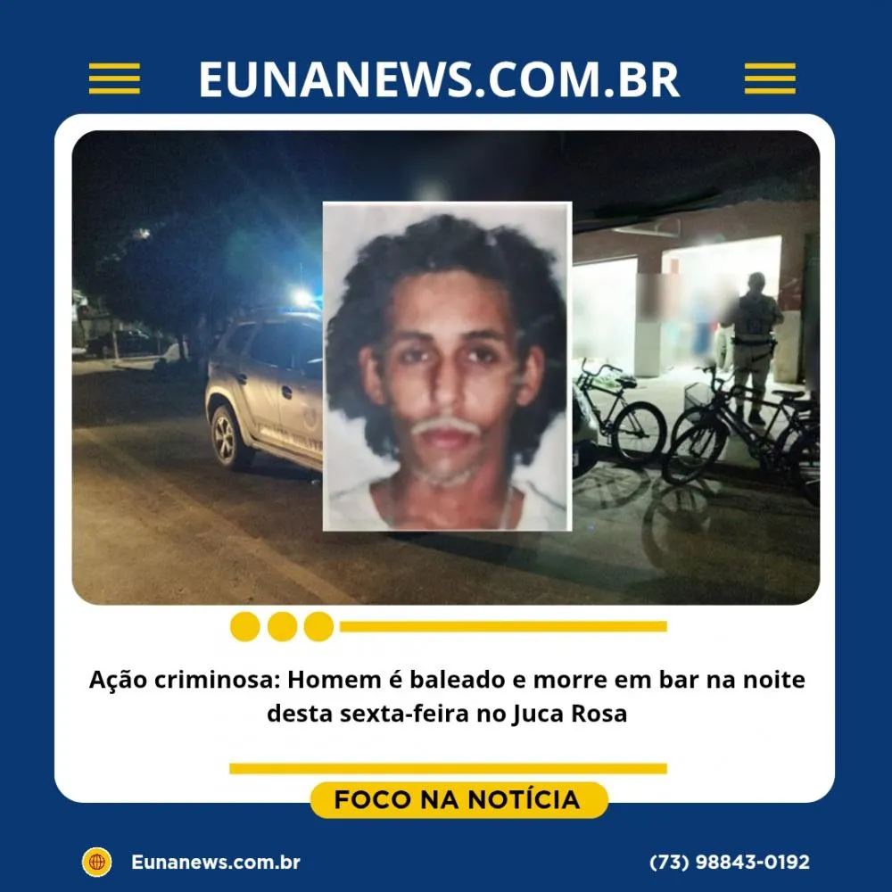 Ação criminosa: Homem é baleado e morre em bar na noite de sexta-feira no Juca Rosa