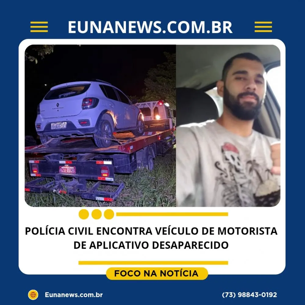 POLÍCIA CIVIL ENCONTRA VEÍCULO DE MOTORISTA DE APLICATIVO DESAPARECIDO