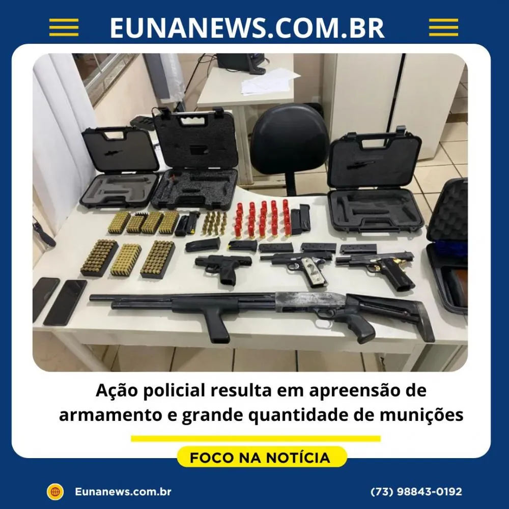 Ação policial resulta em apreensão de armamento e grande quantidade de munições