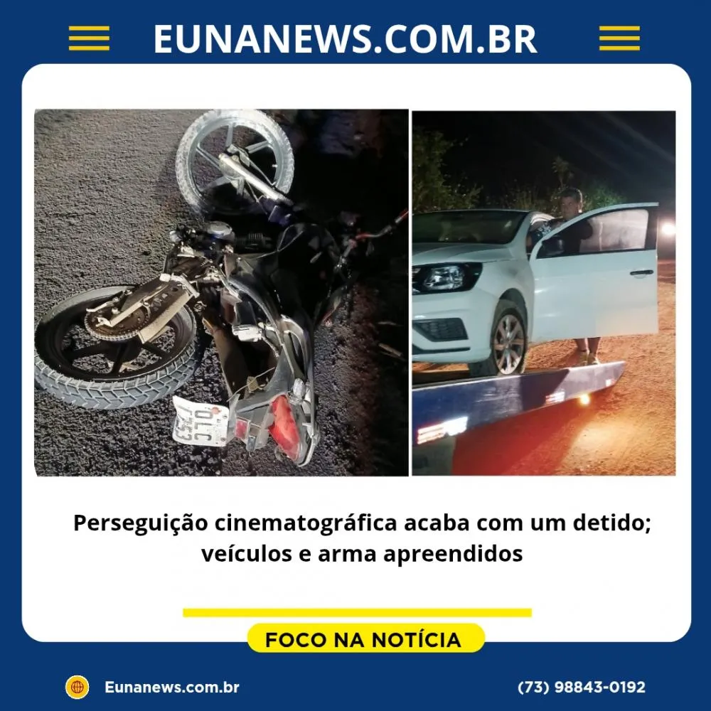 Perseguição cinematográfica acaba com um detido; veículos e arma apreendidos