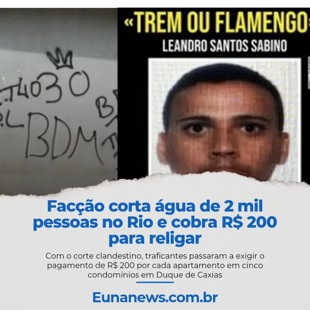 Facção corta água de 2 mil pessoas no Rio e cobra R$ 200 para religar