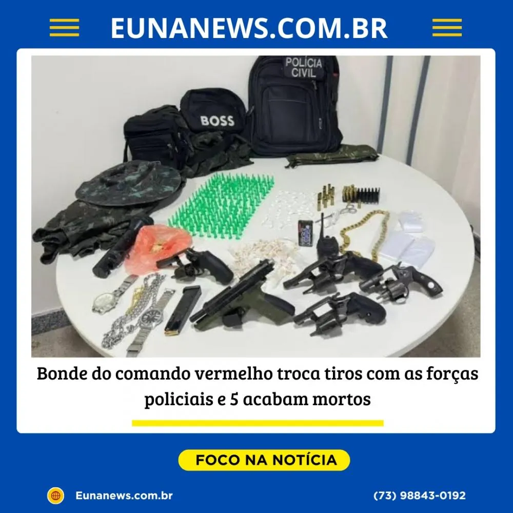 Bonde do comando vermelho troca tiros com forças policiais e cinco acabam mortos