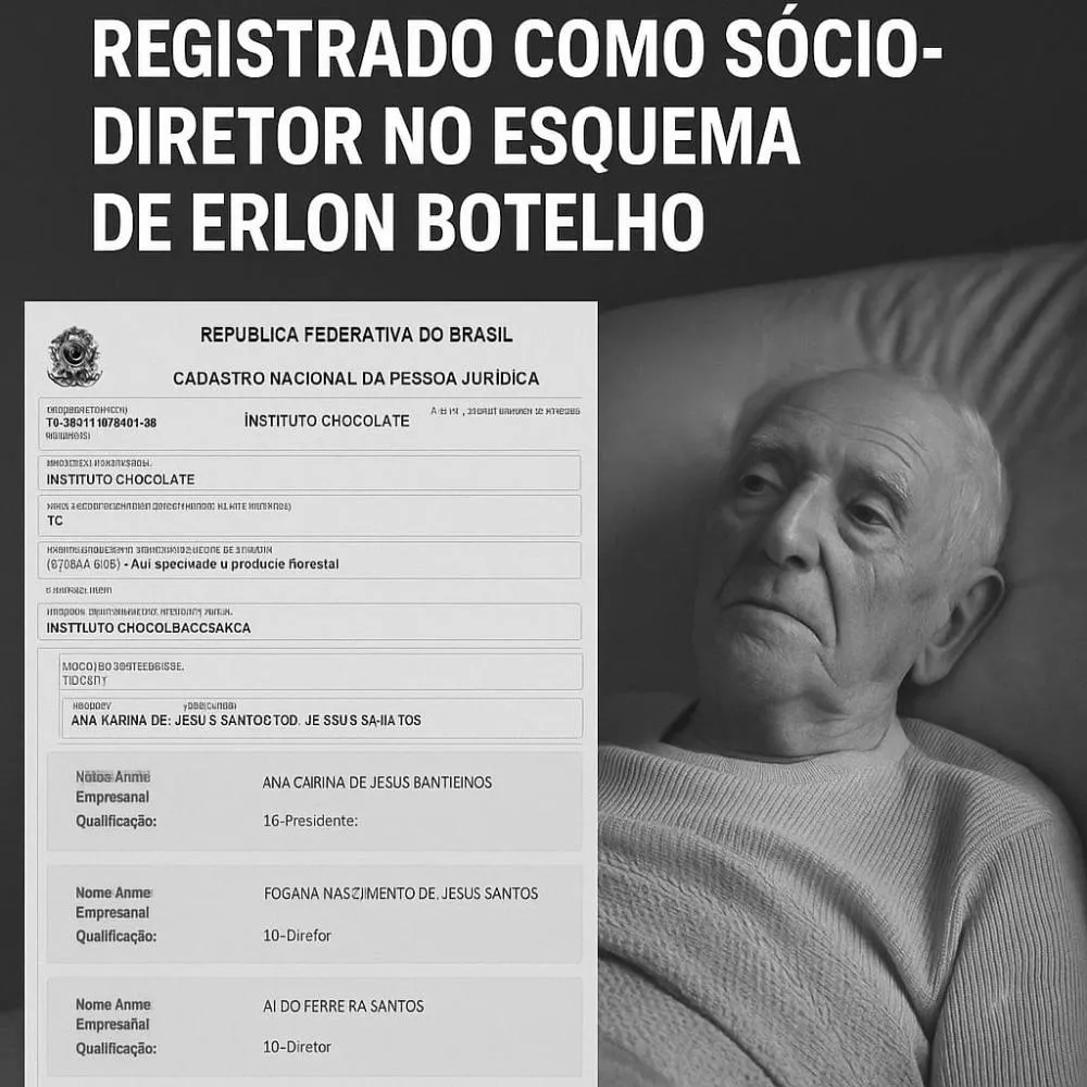 DESUMANO: IDOSO DE 80 ANOS, ACAMADO, É REGISTRADO COMO SÓCIO-DIRETOR NO ESQUEMA DE ERLON BOTELHO
