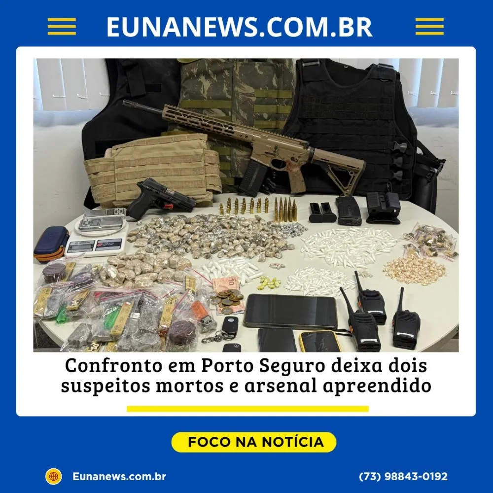 Confronto em Porto Seguro deixa dois suspeitos mortos e arsenal apreendido