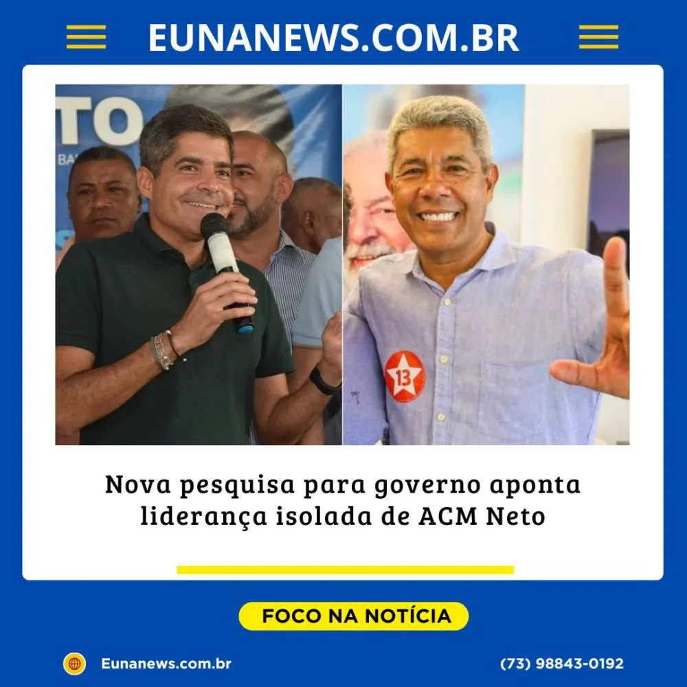 ACM Neto dispara e abre ampla vantagem sobre Jerônimo na corrida pelo governo da Bahia em 2026