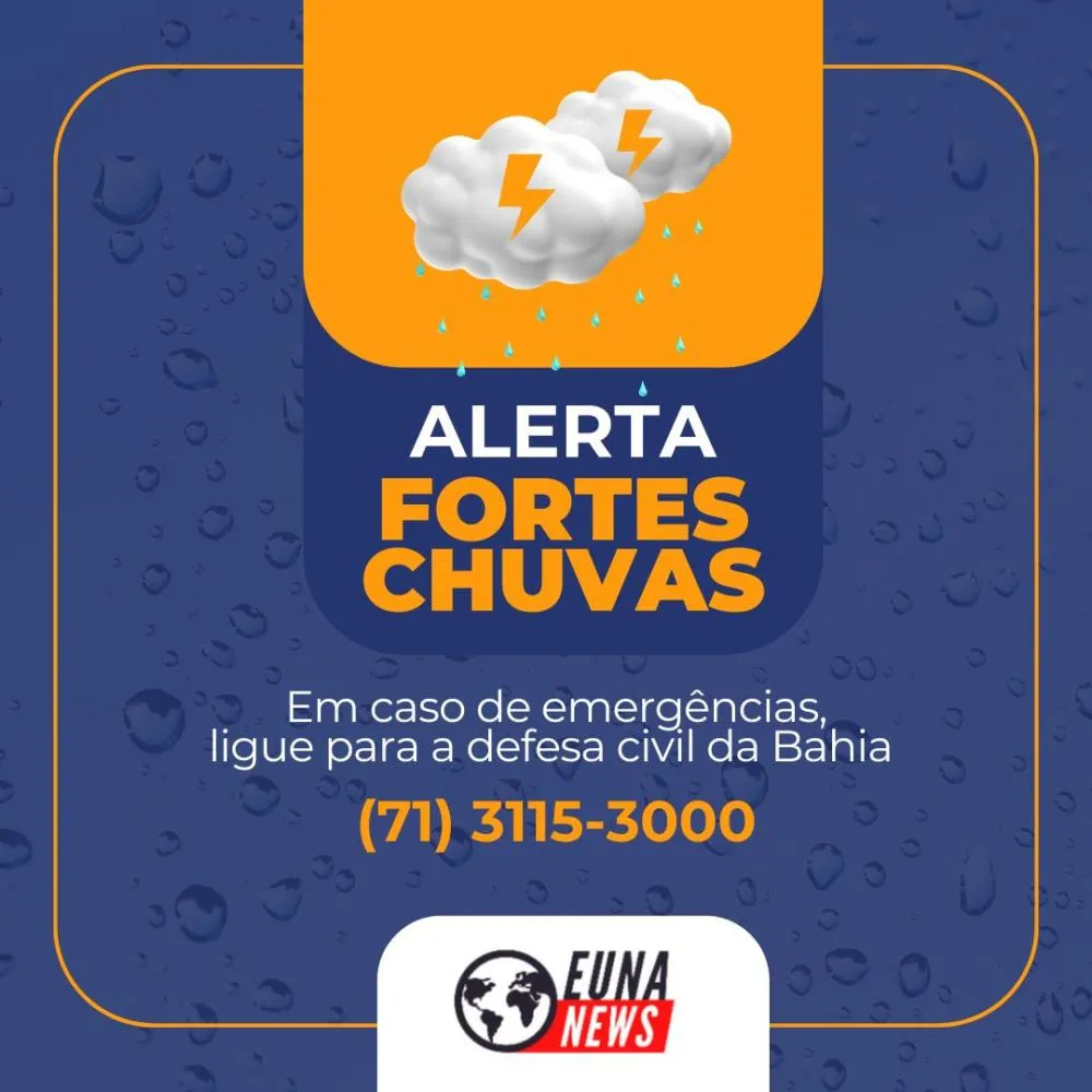 Inmet emite alerta de chuvas intensas para 50 cidades da Bahia