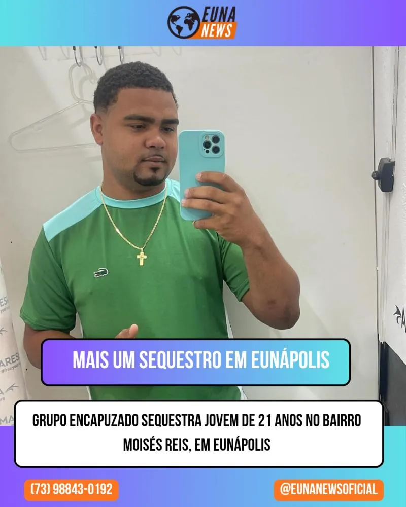 Jovem identificado como Paulo Henrique Silva Menezes é sequestrado por homens encapuzados em Eunápolis