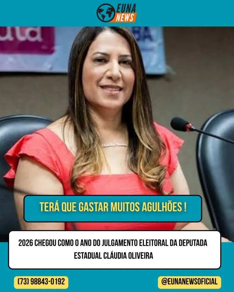 2026 será o ano do julgamento eleitoral da deputada estadual Cláudia Oliveira