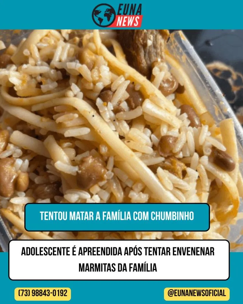 Adolescente é apreendida suspeita de envenenar marmitas da família 