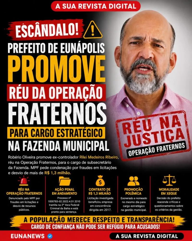 Robério Oliveira promove a subsecretário da Fazenda ex-controlador denunciado pelo MPF na Operação Fraternos